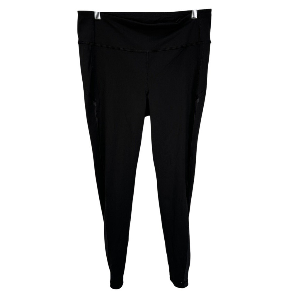 Lululemon Smooth Stride Tight 28" Leggings Black Scalloped Preppy Size‎ 10